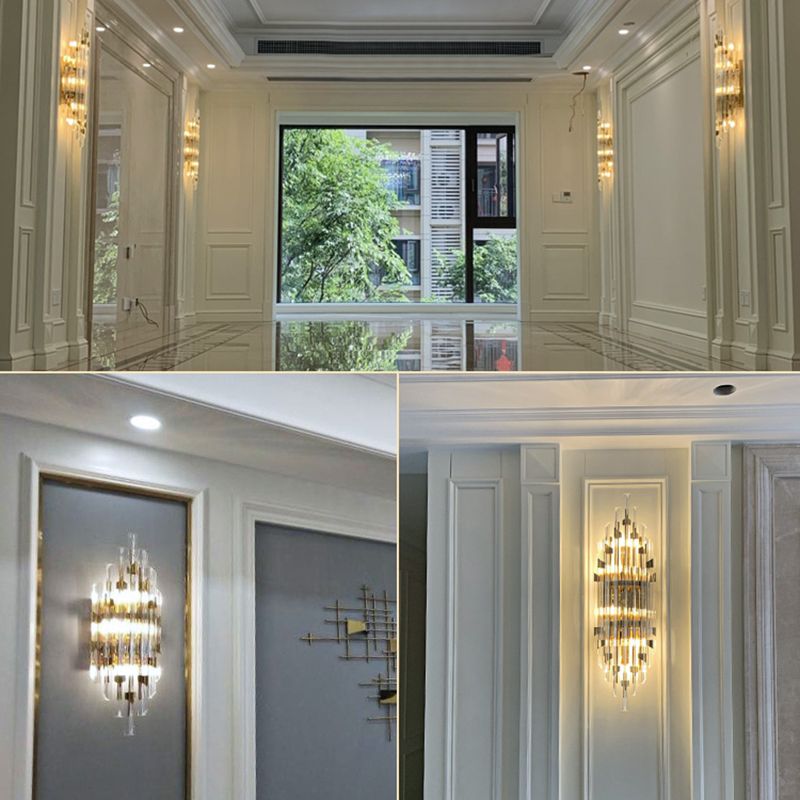 Soggiorno SCONCE LUCE LUCE Crystal Crystal 3/5 Luci Affronta del supporto a parete