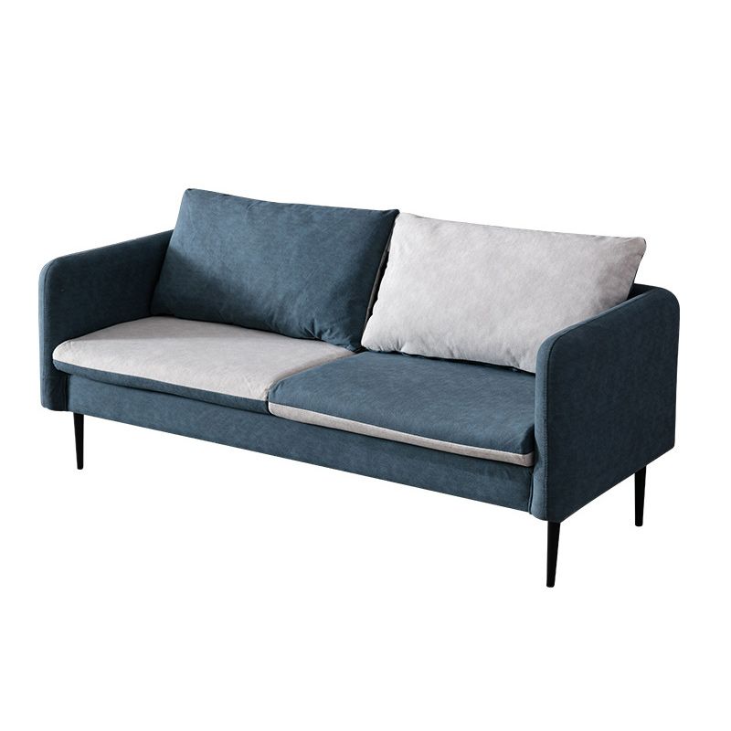 Contemporary 3- Seater 29.5 " H Faux Leather Square Arm Sofa