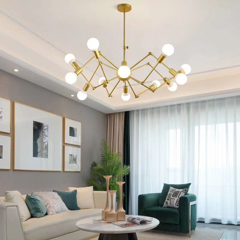 Spider Chandelier Lighting Fixtures Industrial Multi-Head Suspension Light for Living Room