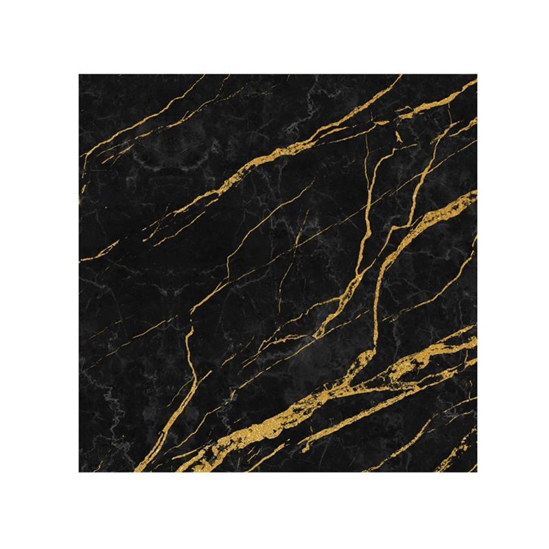 Marble Wallpaper Panels Self-Adhesive Modern Washroom Wall Decor in Black, 12' x 12"