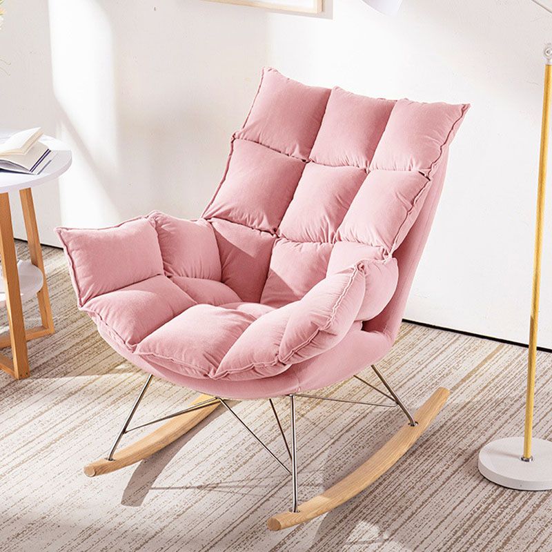 Glam Style Indoor Rocking Chair Mother Feeding Sofa Rocking Chair with Ottoman