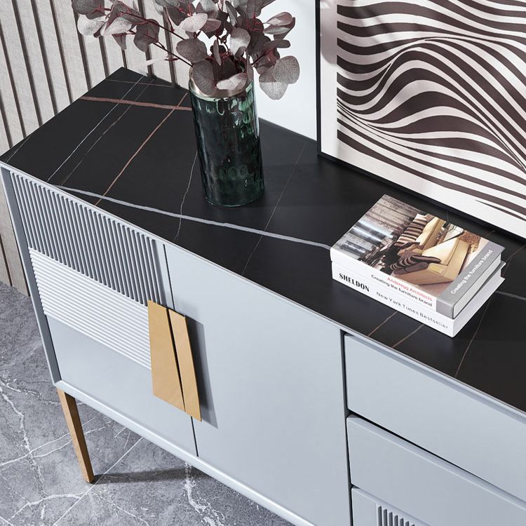 Glam Horizontal Combo Dresser Stone Storage Chest Dresser for Bedroom