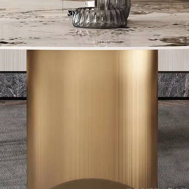 Contemporary Dining Set 1/2/5/7 Pieces Glossy White Stone Dining Table Set