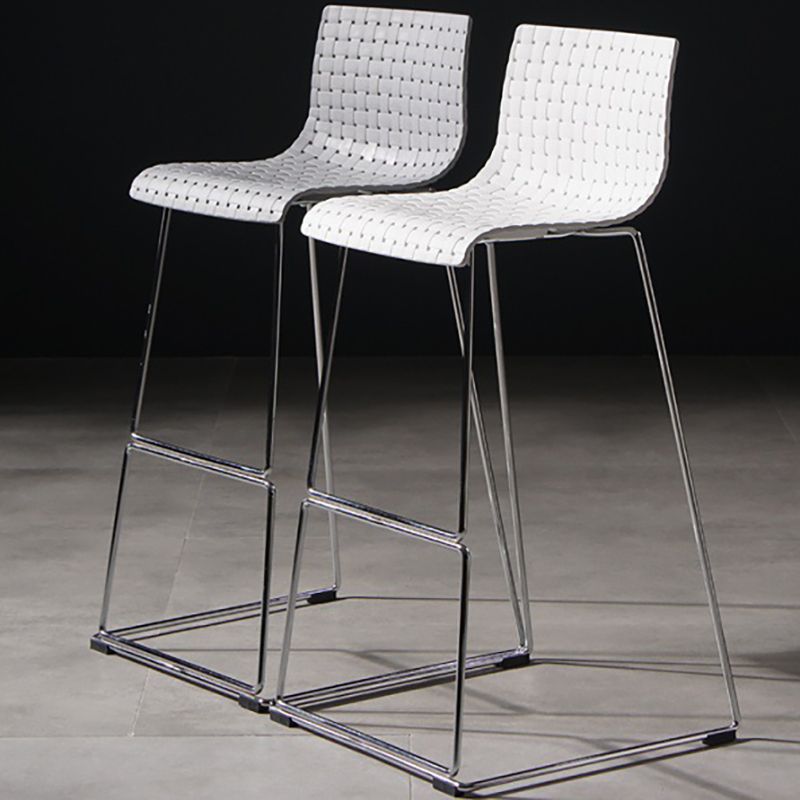 Modern Bar-stool Plastic Counter Bar Stool with Metal Legs for Kitchen