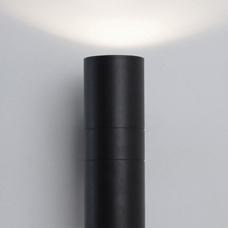 Mi-cylindre l'éclairage mural moderne métal métal 2 lumières lampe applicable en noir