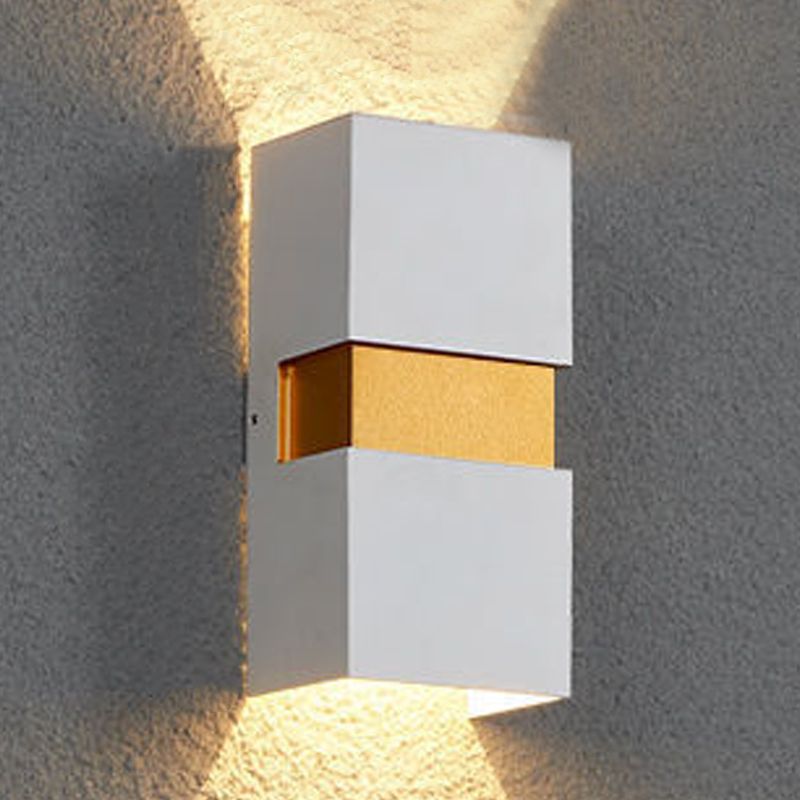 Luces de apliques de pared rectangulares de 2 luces Estilo contemporáneo de lavadora de pared de metal