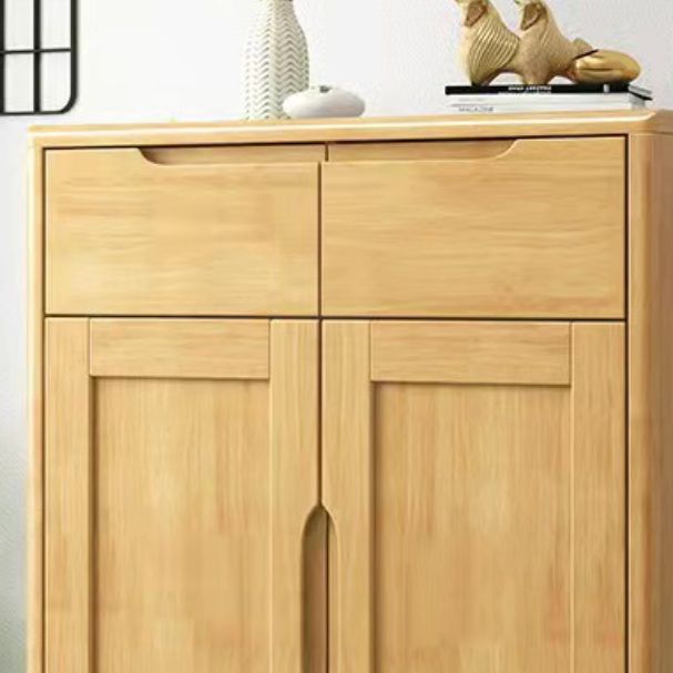 Mid-Century Cabinet with 2 Doors and 2 Drawers in Rubberwood