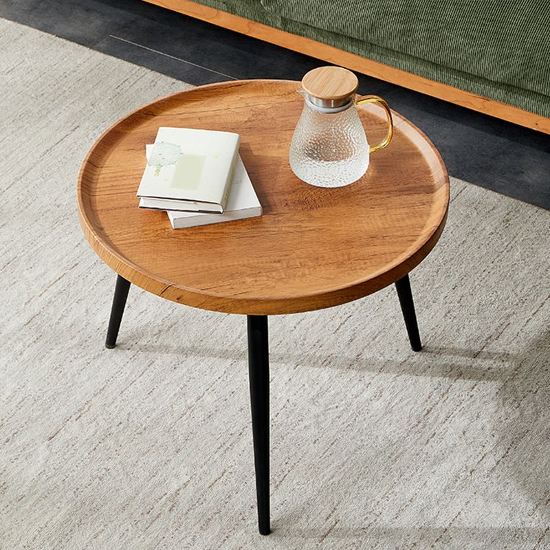 Round/oval Black Metal 3/4 Leg Base Design Wood Table Panel Coffee Table