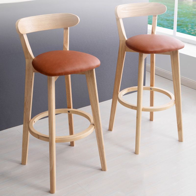 Modern Wood Barstool Fabric Cushion in Matte Finish for Indoor