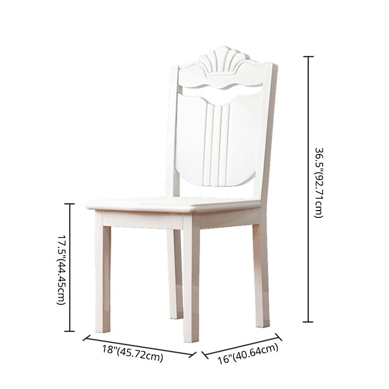 Victorian Style Marble Dining Set with White Fixed Table and 4 Legs Base