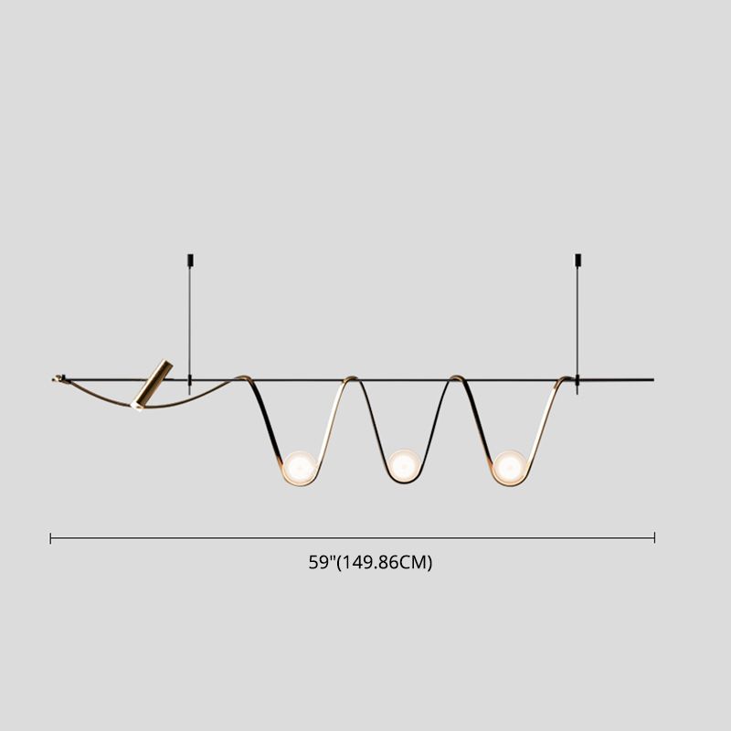 Black Metal Appeding Biling Light LED Linear Linear Lampade per isola per sala da pranzo