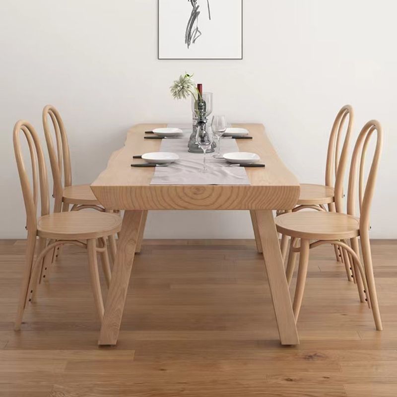 Modern 1/5/6 Pieces Dining Set Rectangle Pine Wood Dining Table for Kitchen