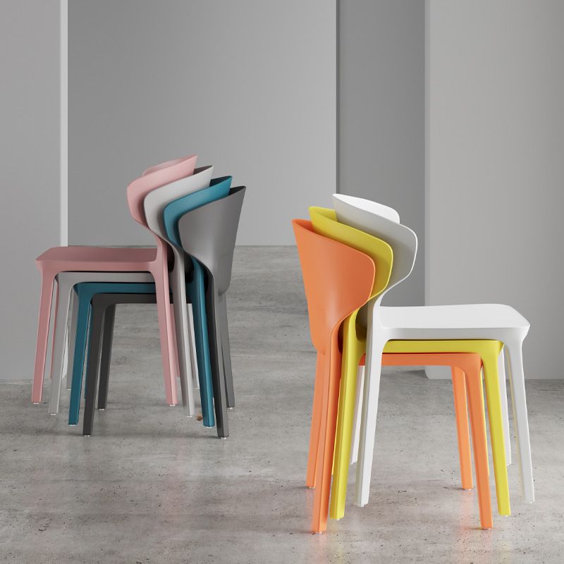 Silla lateral de plástico para conferencia escandinava, acabado mate, Wingback, silla de comedor