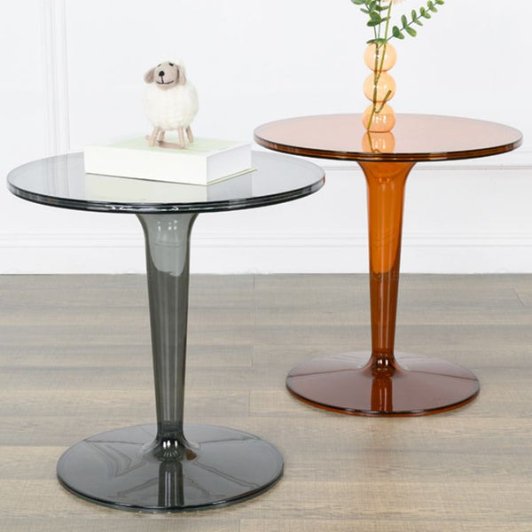 Pedestal Modern 1 Single Coffee Table Round Acrylic Cocktail Table