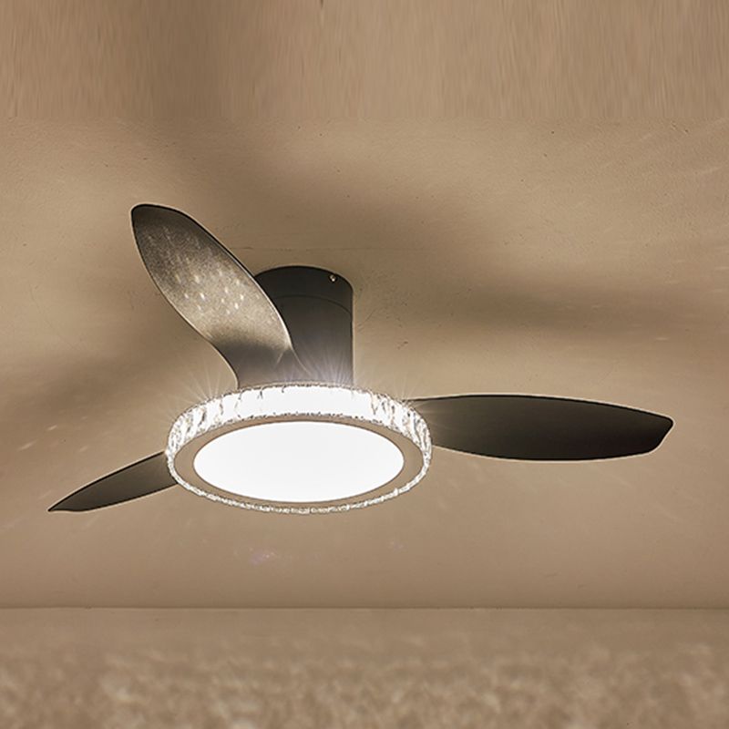 Metal Round Ceiling Fan Light Kids Style 1-Light Ceiling Fan Lighting for Bedroom