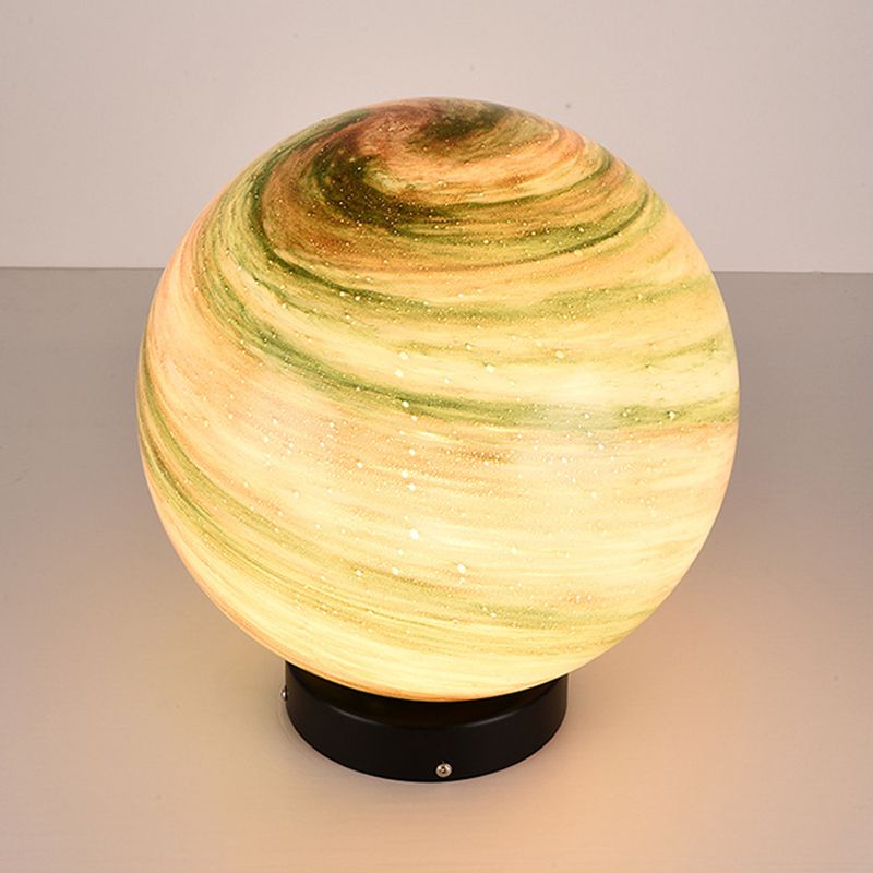 Glass Ball Shape Outdoor Lights Modern Style 1 Light Solar Pillar Lamp
