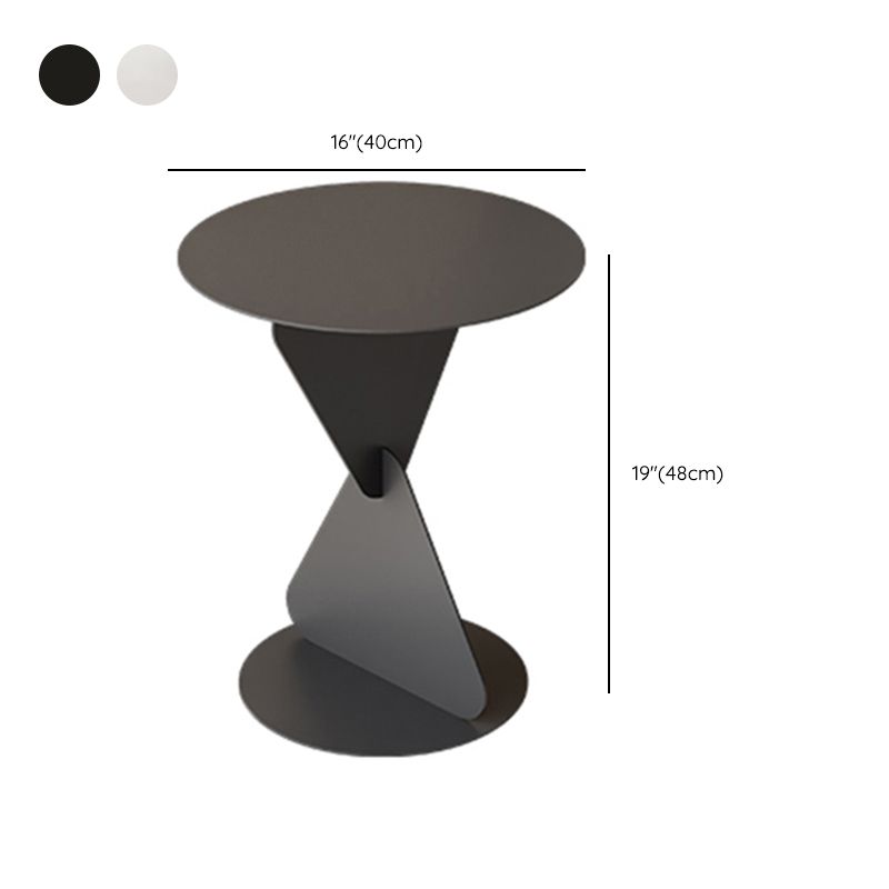 Modernistic Round Top Side Table Metal Pedestal End Table for Living Room