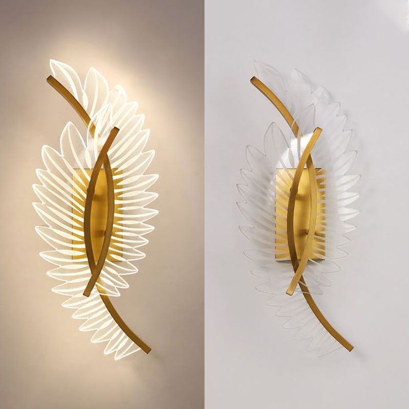 Contemporary Copper Acrylic Wall Mounted Lighting LED Wall Sconce for Bedroom
