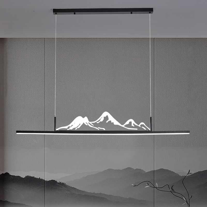 Moderne Anhängerbeleuchtung für Kücheninsel Linearinsel Anhänger Leuchtmetall 1 Licht