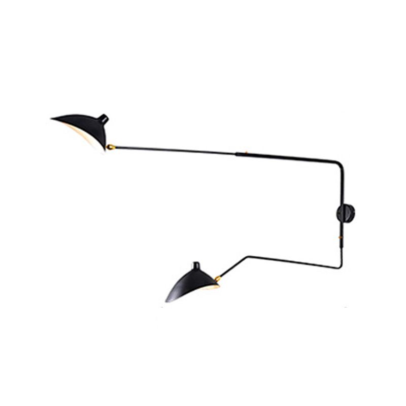 Nordic Metal Wall Light Cap Shape Swing Arm Wall Sconce for Living Room