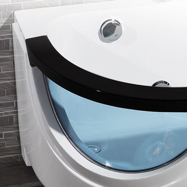 Free Form Corner Bathtub Acrylic Soaking White Modern Back to Wall Bathtub