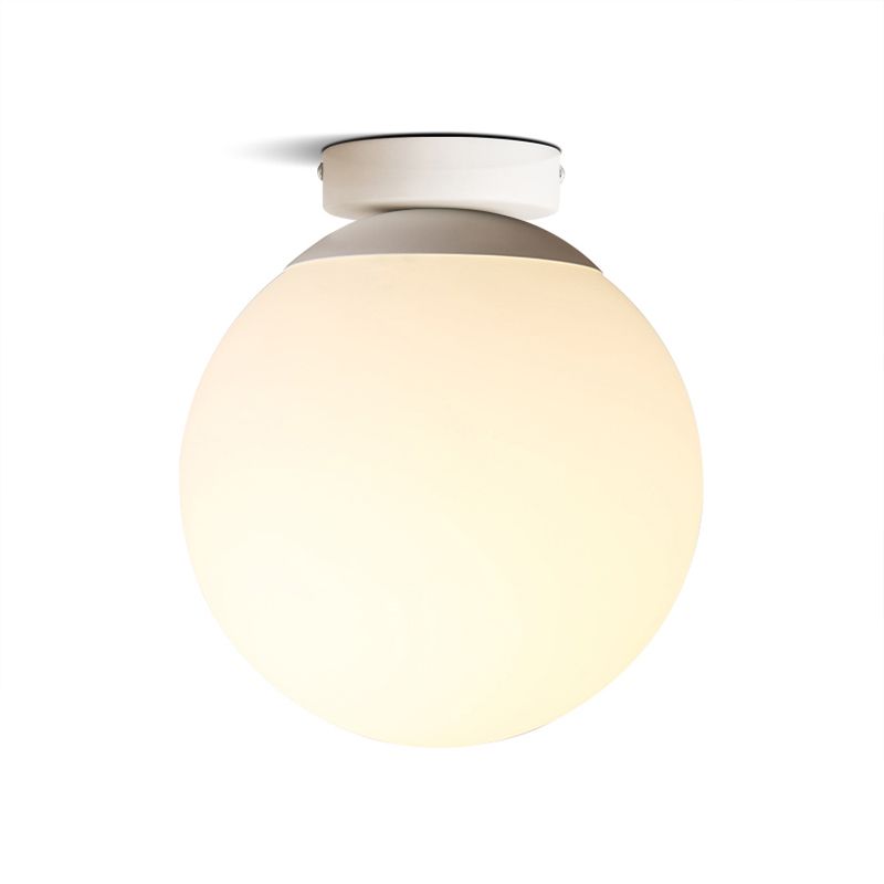 Opal Glass Globe Flush Mount Lamp Modern 1 Light 6"/8"/10" Wide White Flush Ceiling Light Fixture