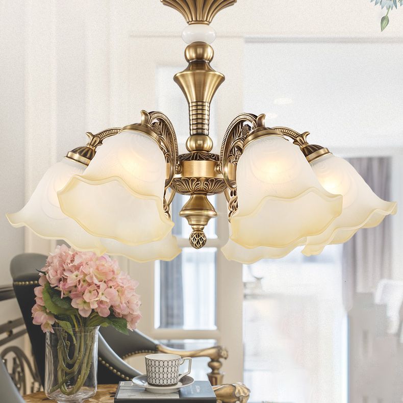 Luci a pendente a forma di campana lampadario a pendente di vetro moderno in vetro in oro