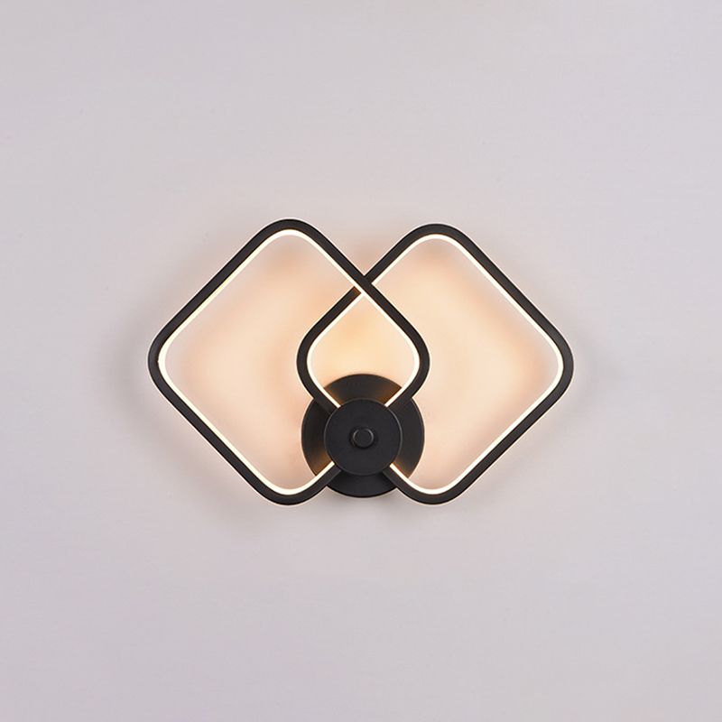 1 Light Unique Shade Murce Murce Modern Simple Style Wall Lighting en noir pour la chambre
