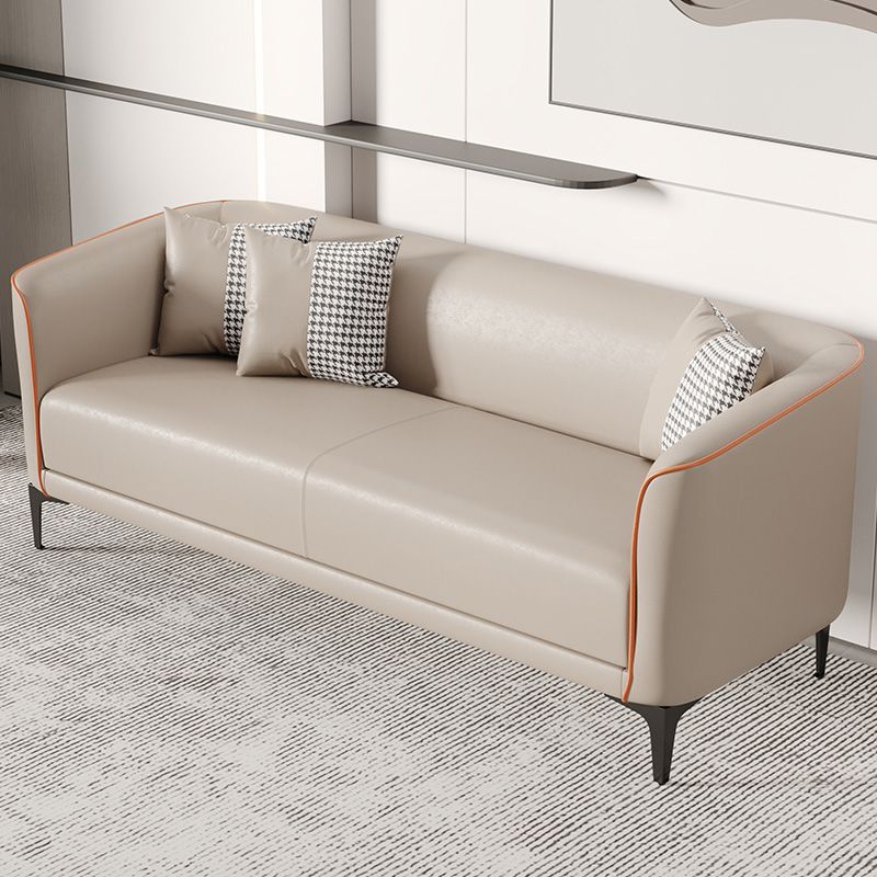 24.8" Wide Faux Leather Sofa Tuxedo Arm Sofa for Living Room