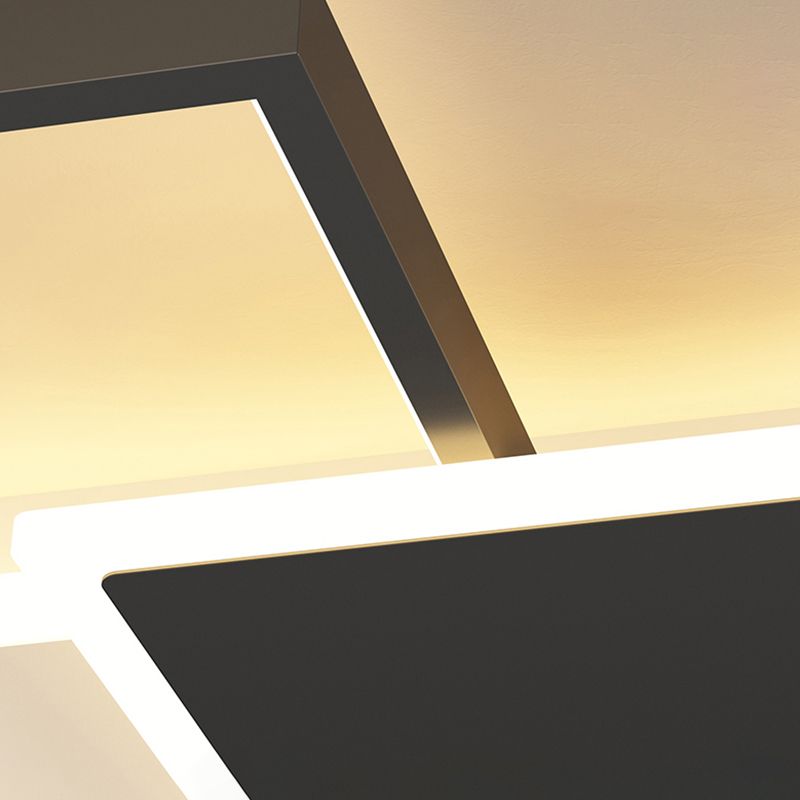 Salon nouveau moderne LED plafonnier acrylique géométrique 6 lumières plafonnier