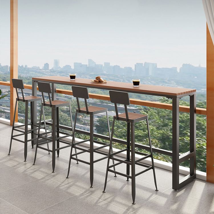 Industrial Metal Bar Stools Bar Height Outdoor Bar Stool with Black Base