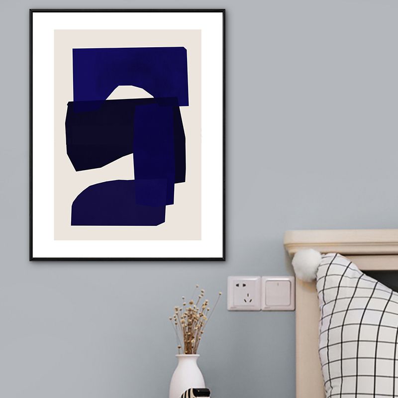 Strukturierter Kunstdruck auf Leinwand, minimalistische abstrakte Wanddekoration in dunkler Farbe für Schlafzimmer