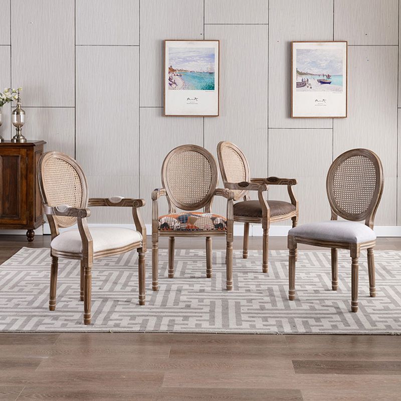 Solid Wood Farmhouse Dining Room Chair Matte Finish King Louis Back Side Chair