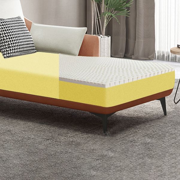 Nordic Style Faux Leather Chaise Recessed Arms Chaise in Solid Color