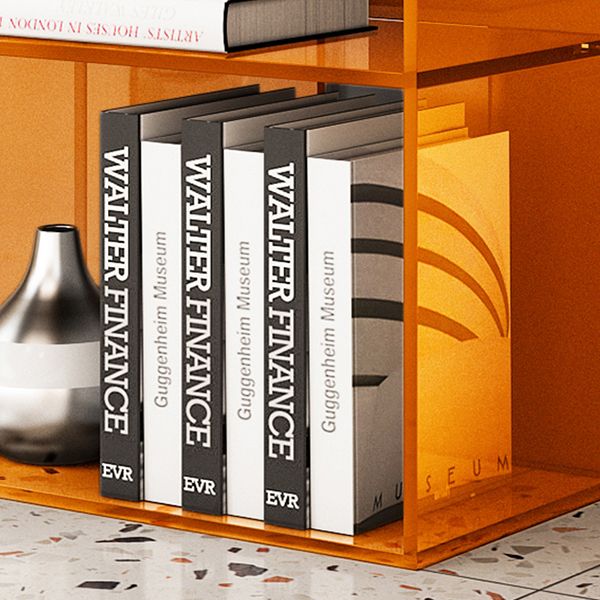 Glam Standard Acrylic Bookshelf Closed Back Bookcase with Shelves