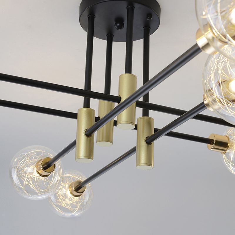Glass Sputnik Shape Flush Ceiling Light Modern Multi Lights Flush Light Fixtures