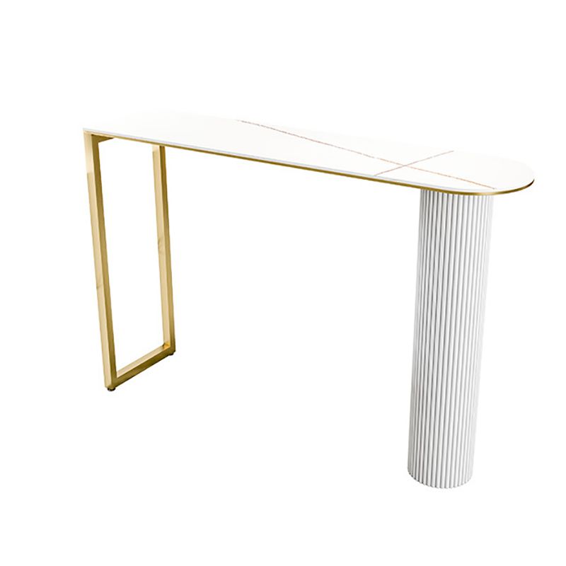 41.3-inch Stone Top Table Modern Style Bistro Pub Table for Living Room