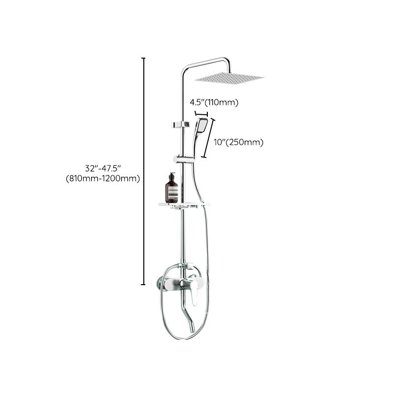 Modern Pressure Balanced Diverter Valve Shower Metal Shower Head Shower Faucet On Wall