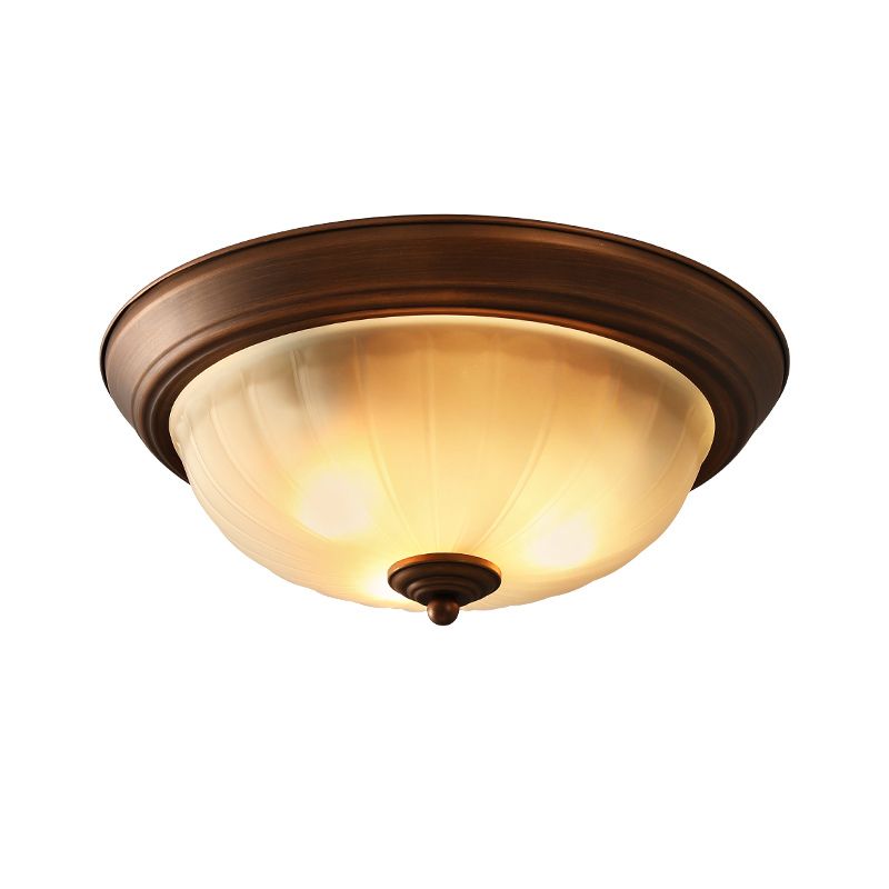 Plafonnier encastré avec abat-jour en verre, plafonnier d'intérieur en forme de bol de Style campagnard américain