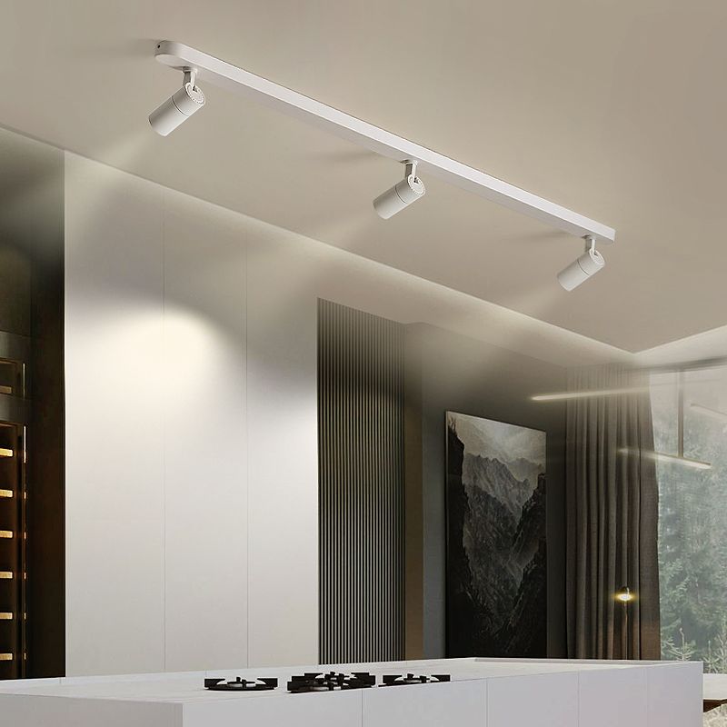 Les projecteurs de piste métallique cylindrique minimaliste éclairage de piste de plafond rinçage pour le foyer et la chambre