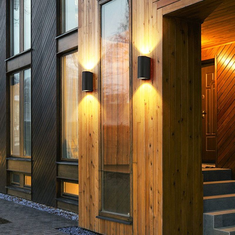 Aluminum Geometric Shaped Wall Sconce Minimalistic Black LED Wall Mount Light for Patio