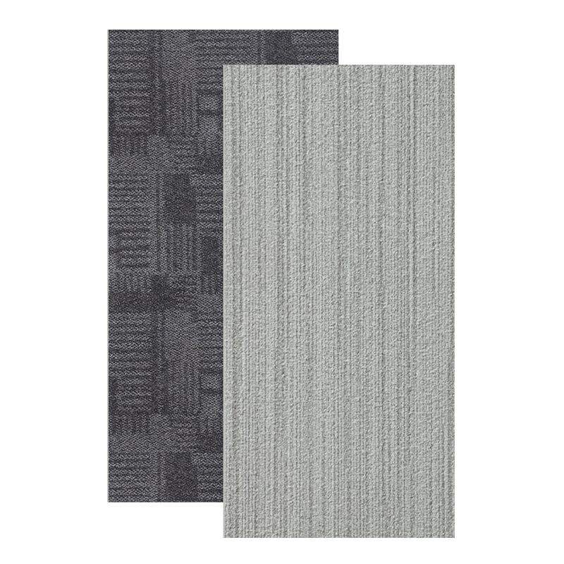 Grey Tone Plastic Floor Fabric Look Square Edge Water Resistant Floor Tile