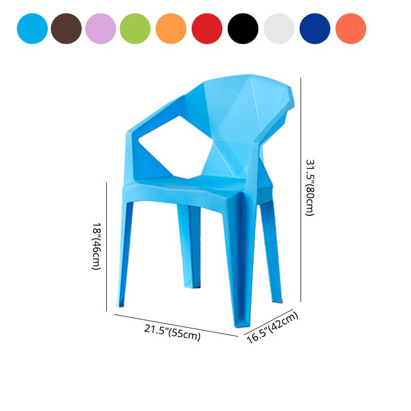Chaises de salle à manger de style contemporain Chaises d'appoint avec accoudoirs en plastique pour cuisine (Ensemble de 4)