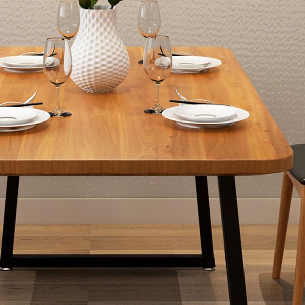 Industrial Rectangle Dining Table Wooden Table with Metal Legs for Kitchen