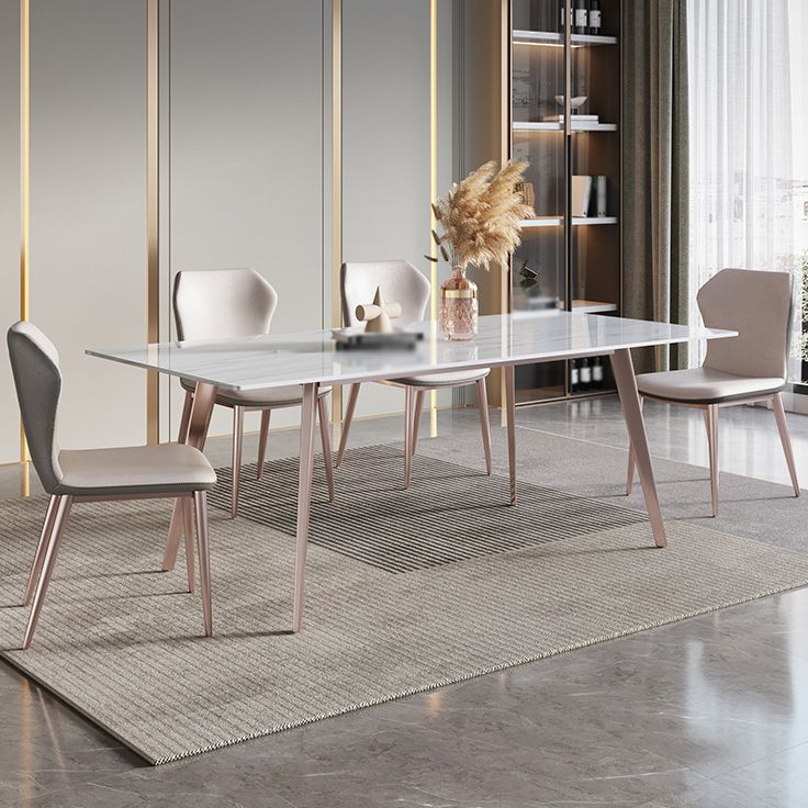 Designer Style Sintered Stone Top Dining Set 1/4/5/7 Pieces Kitchen Table with Chairs