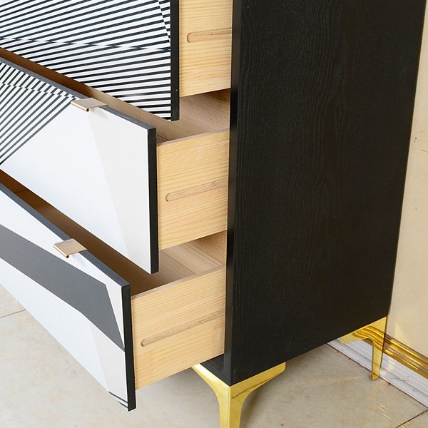 15.6-inch W Solid Wood Storage Chest Classic Glam Dresser with 3/5/6 Drawers