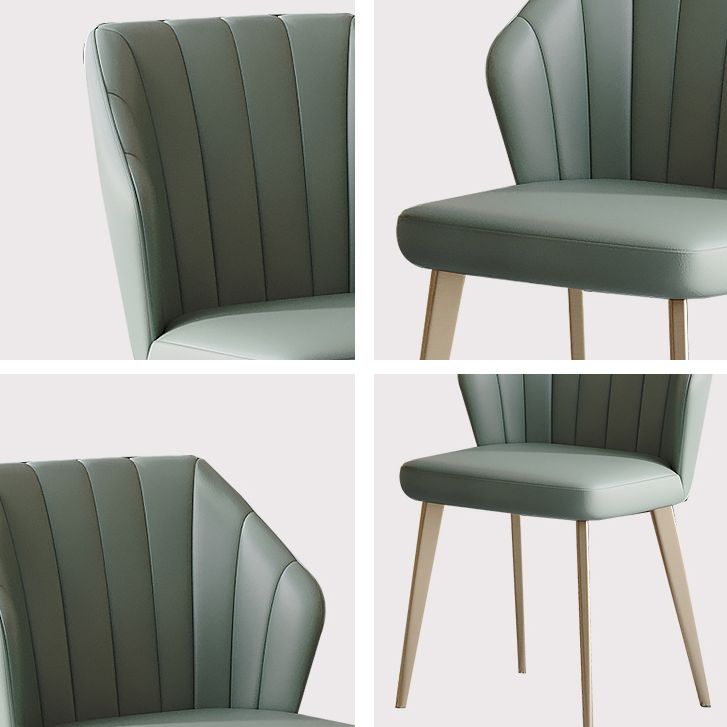 Modern Style Traditional Height Dining Set with Fixed Rectangle Shape Table and 4 Gold Legs Base