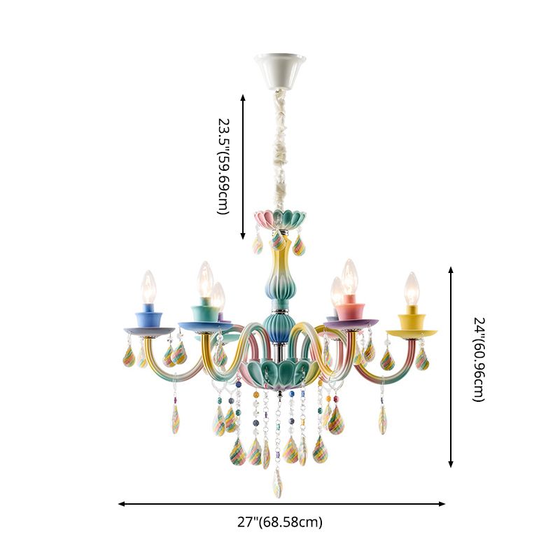 Multi Coloured Glass Pendant Light Sputnik Contemporary Ceiling Light for Living Room
