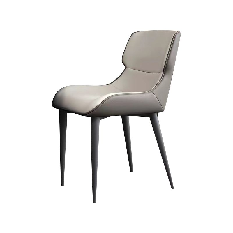 Modern Simple Side Chair Leather Side Dining Chair for Living Room