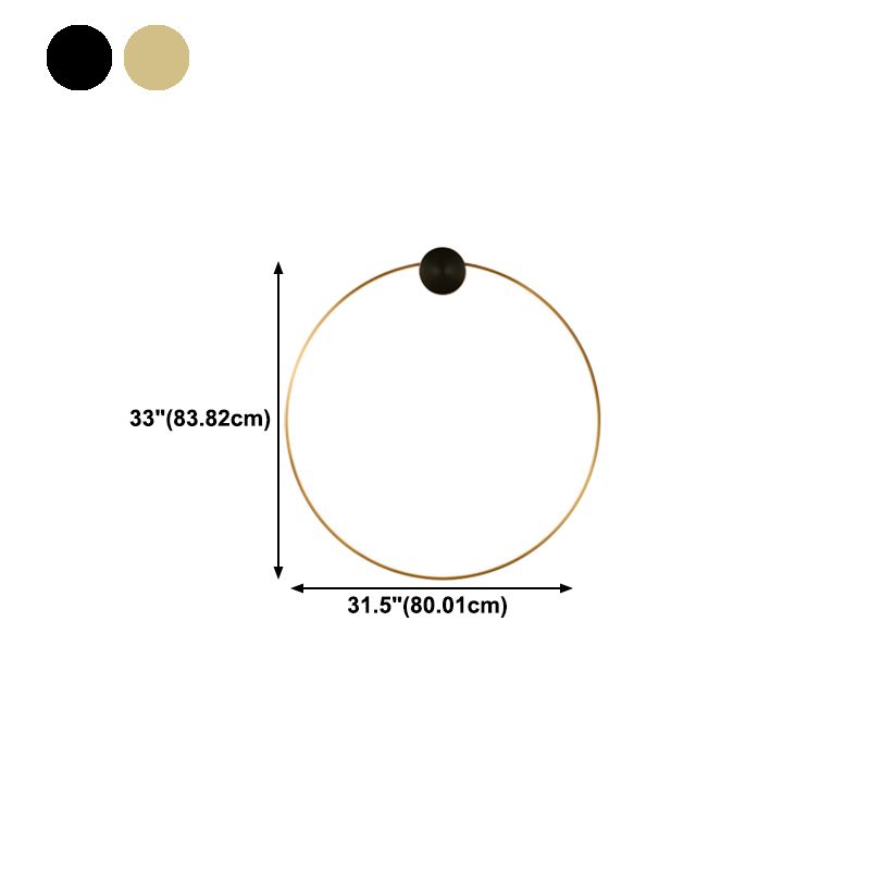 Metal Round Shape Wall Lighting Modern Style 1 Light Wall Mounted Light Fixture